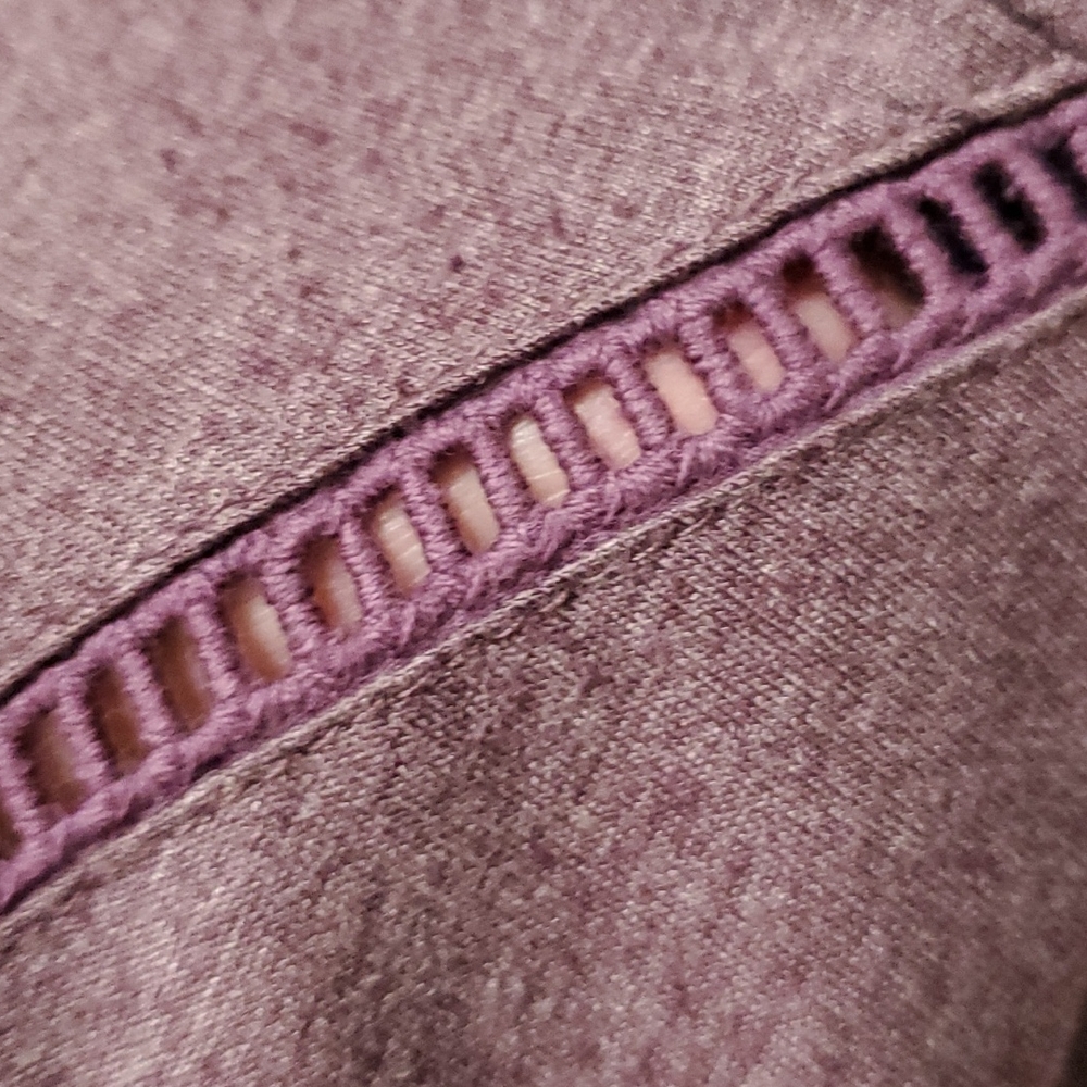 OLIVIA SKY Women's Short Sleeve Purple Top Size Medium - Picture 6 of 7